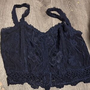 Elegant Navy Lace Chemise